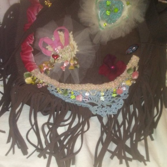 Gypsy, Hippie, Boho, upcycled detailed pocket - Picture 1 of 6